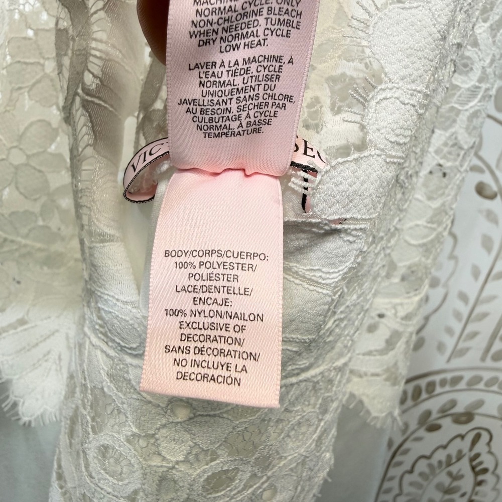 Victoria's Secret Slip Dress Women M White Lace Satin Strappy Bridal Nightgown - Picture 3 of 9